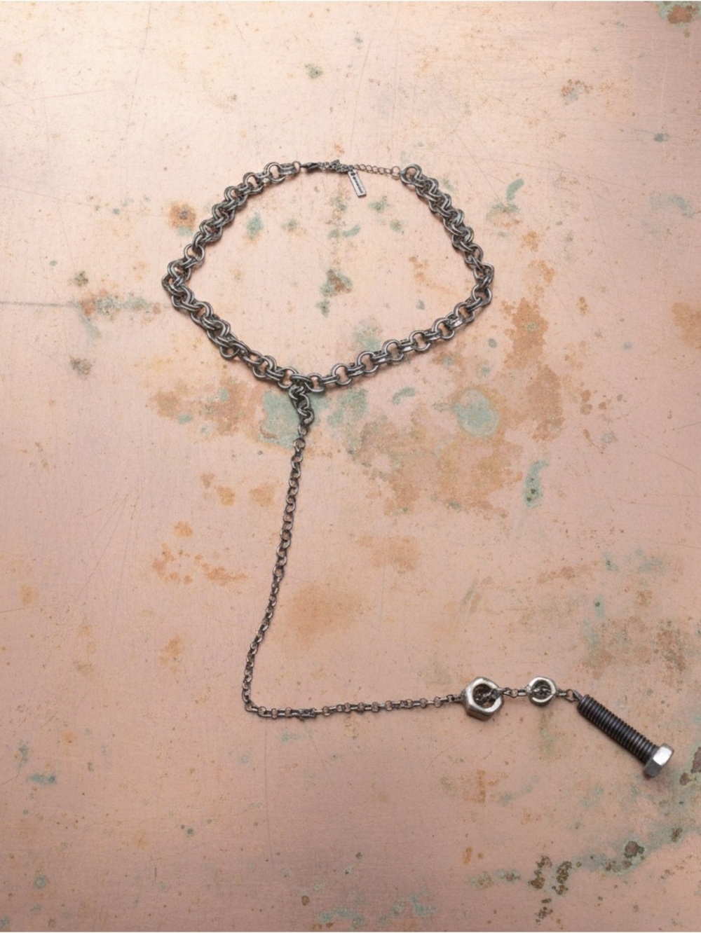 Rare Jewelmint Renegade Necklace, Silver Tone Industrial Statement Necklace